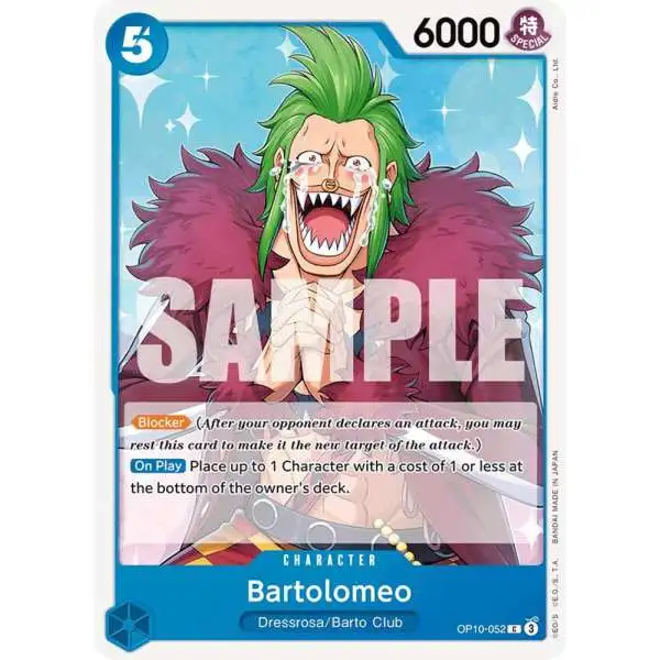 One Piece Trading Card Game Royal Blood Common Bartolomeo OP10-052