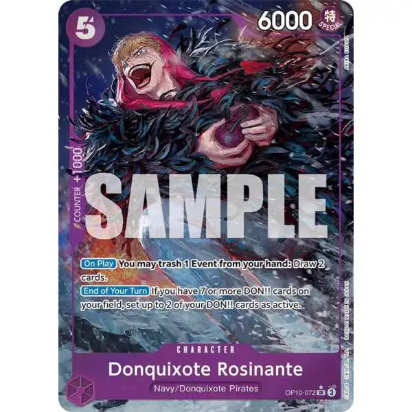 One Piece Trading Card Game Royal Blood Super Rare Donquixote Rosinante OP10-072 [Parallel]
