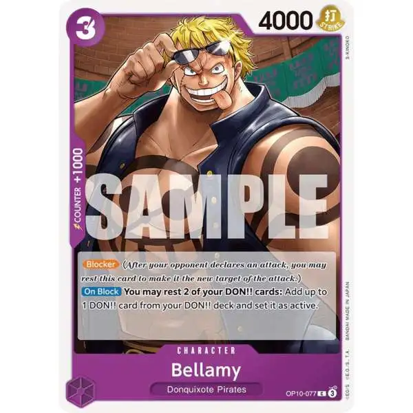 One Piece Trading Card Game Royal Blood Common Bellamy OP10-077