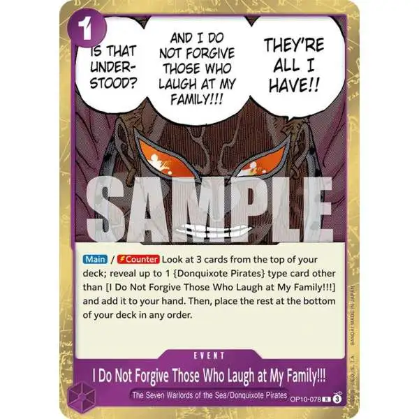 One Piece Trading Card Game Royal Blood Rare I Do Not Forgive Those Who Laugh at My Family!!! OP10-078
