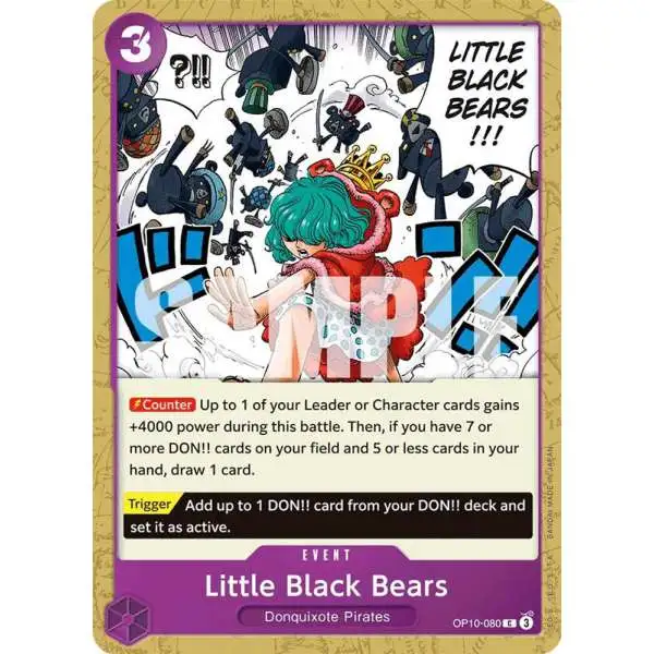 One Piece Trading Card Game Royal Blood Common Little Black Bears OP10-080