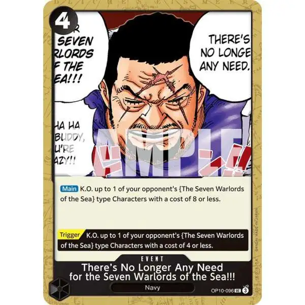 One Piece Trading Card Game Royal Blood Uncommon There's No Longer Any Need for the Seven Warlords of the Sea!!! OP10-096