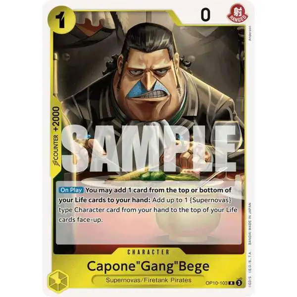 One Piece Trading Card Game Royal Blood Rare CaponeGangBege OP10-103