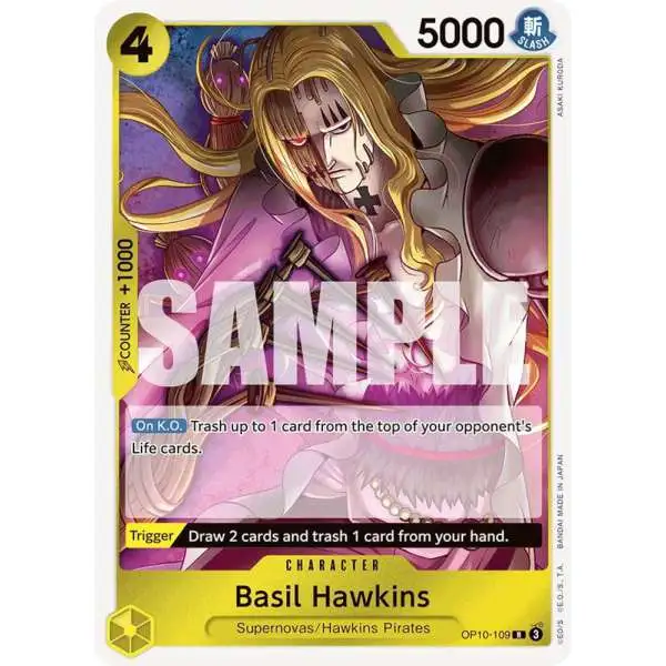 One Piece Trading Card Game Royal Blood Rare Basil Hawkins OP10-109