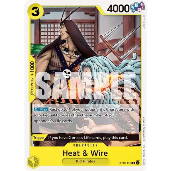 One Piece Trading Card Game Royal Blood Common Heat &amp; Wire OP10-110