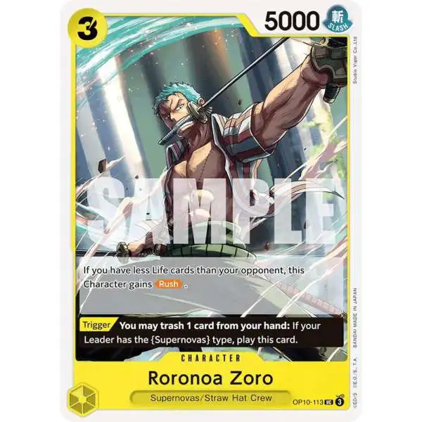 One Piece Trading Card Game Royal Blood Uncommon Roronoa Zoro OP10-113