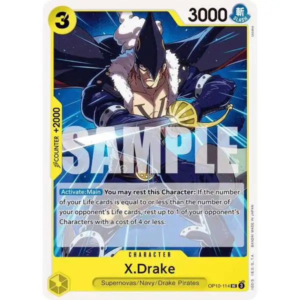 One Piece Trading Card Game Royal Blood Uncommon X.Drake OP10-114