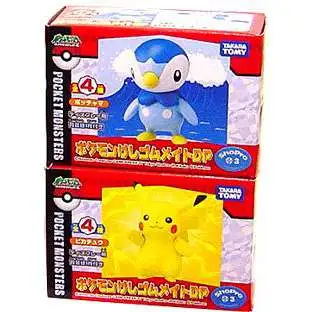 Pokemon Japanese Set of 2 Pikachu & Piplup PVC Figures