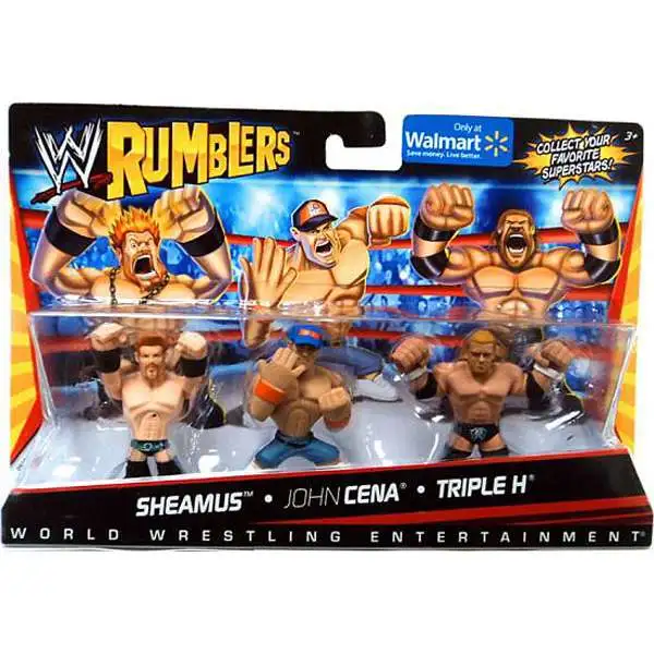 WWE Wrestling Rumblers Series 1 Sheamus, John Cena & Triple H Exclusive Mini Figure 3-Pack