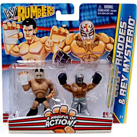 WWE Wrestling Rumblers Series 2 Cody Rhodes & Rey Mysterio Mini Figure 2-Pack