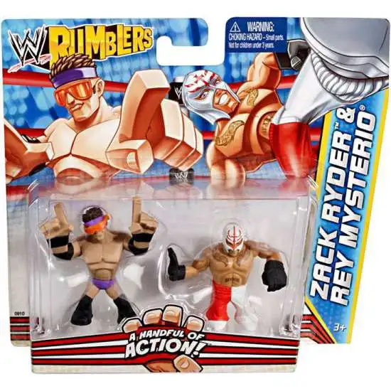 WWE Wrestling Rumblers Series 2 Zack Ryder & Rey Mysterio Mini Figure 2-Pack