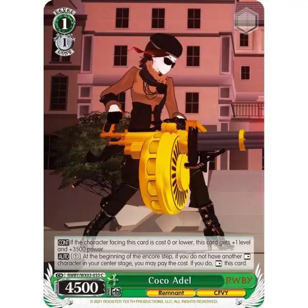 Weiss Schwarz Trading Card Game RWBY Common Coco Adel RWBY/WX03-033