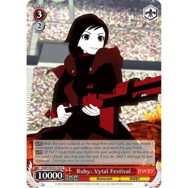 Weiss Schwarz Trading Card Game RWBY Rare Ruby: Vytal Festival RWBY/WX03-054