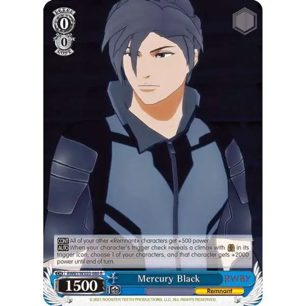 Weiss Schwarz Trading Card Game RWBY Rare Mercury Black RWBY/WX03-080