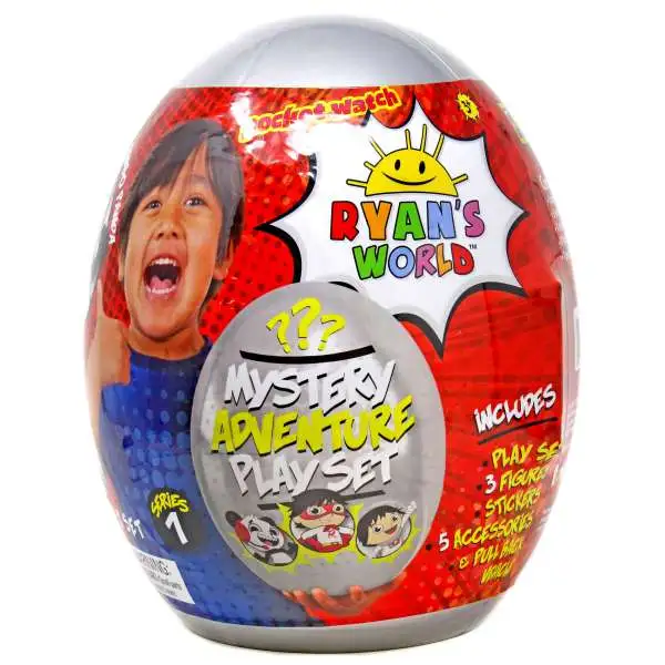 Ryan's World Giant Mystery Adventure Egg Play Set Mystery Surprise [Silver]