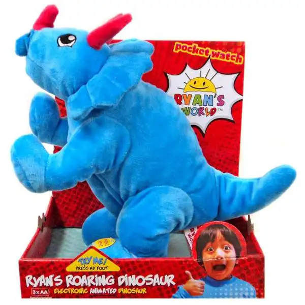 Ryan's World Ryan's Roaring Dinosaur 13-Inch Plush Figure [Blue Triceratops, Loose]