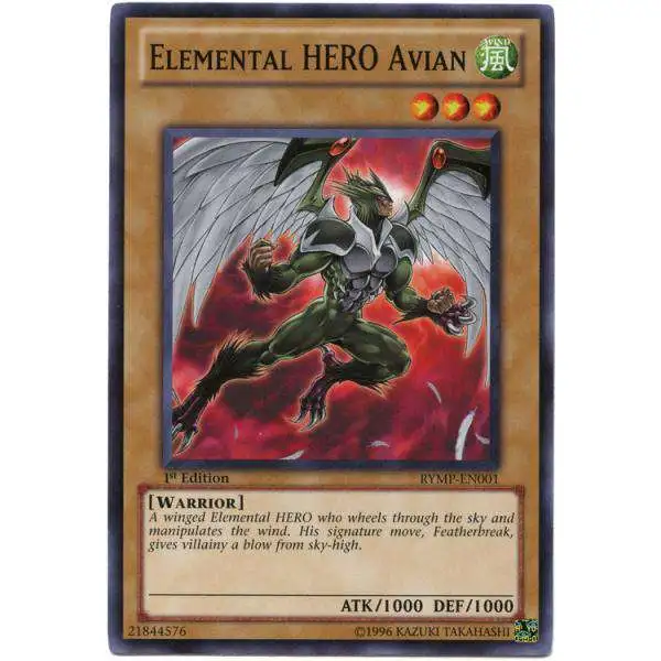 YuGiOh GX Trading Card Game Ra Yellow Mega Pack Common Elemental HERO Avian RYMP-EN001