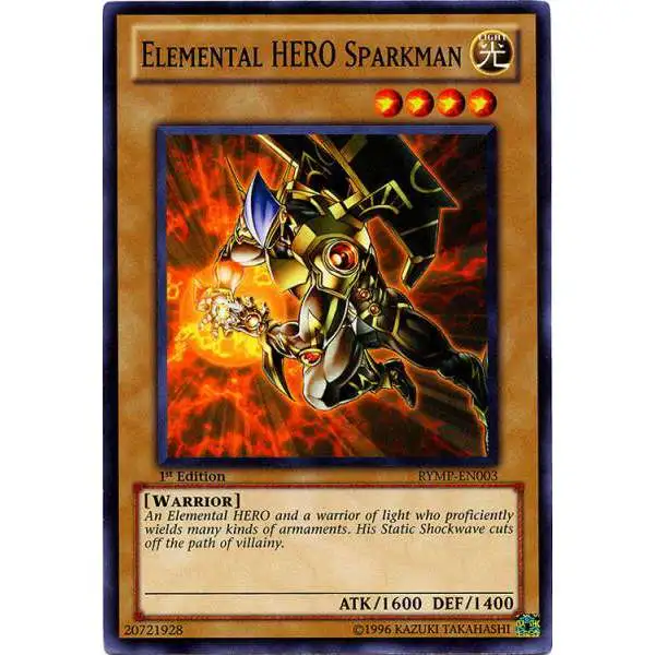 YuGiOh GX Trading Card Game Ra Yellow Mega Pack Common Elemental HERO Sparkman RYMP-EN003