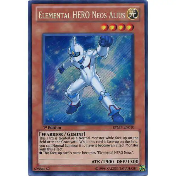 YuGiOh GX Trading Card Game Ra Yellow Mega Pack Secret Rare Elemental HERO Neos Alius RYMP-EN010