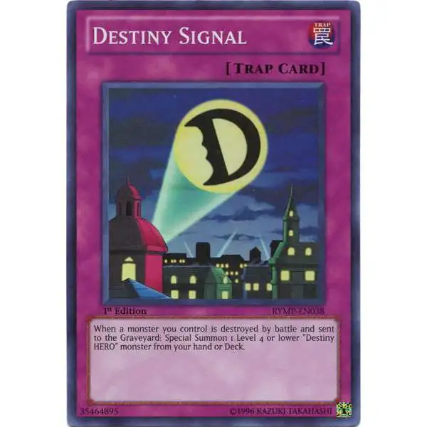 YuGiOh GX Trading Card Game Ra Yellow Mega Pack Super Rare Destiny Signal RYMP-EN038