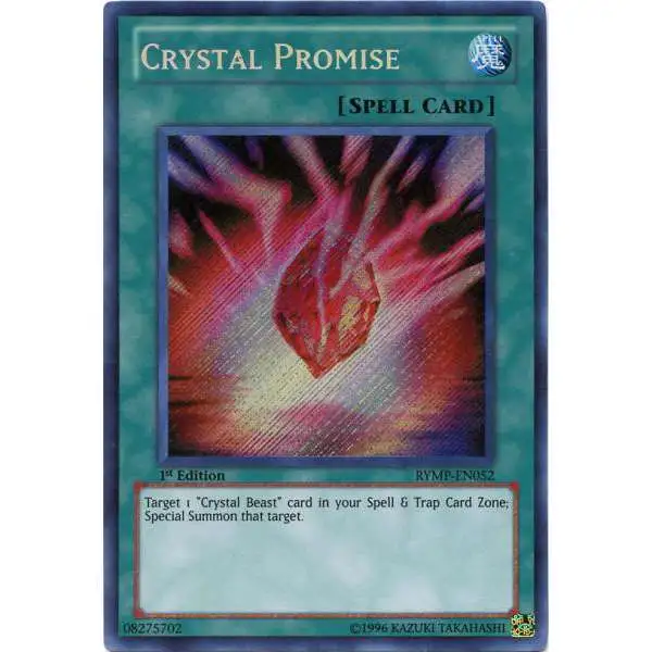 YuGiOh GX Trading Card Game Ra Yellow Mega Pack Secret Rare Crystal Promise RYMP-EN052