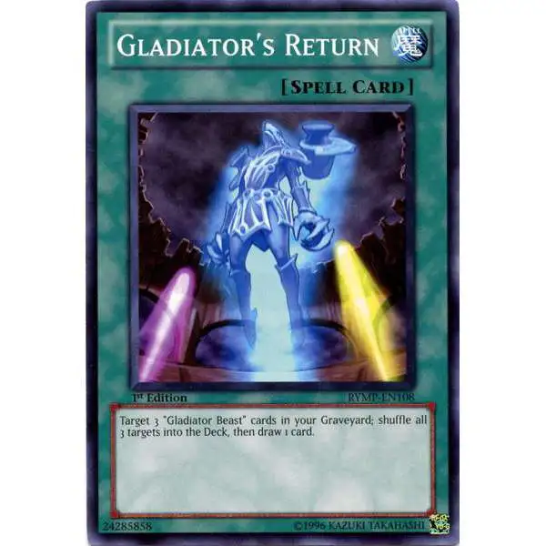 YuGiOh GX Trading Card Game Ra Yellow Mega Pack Common Gladiator's Return RYMP-EN108