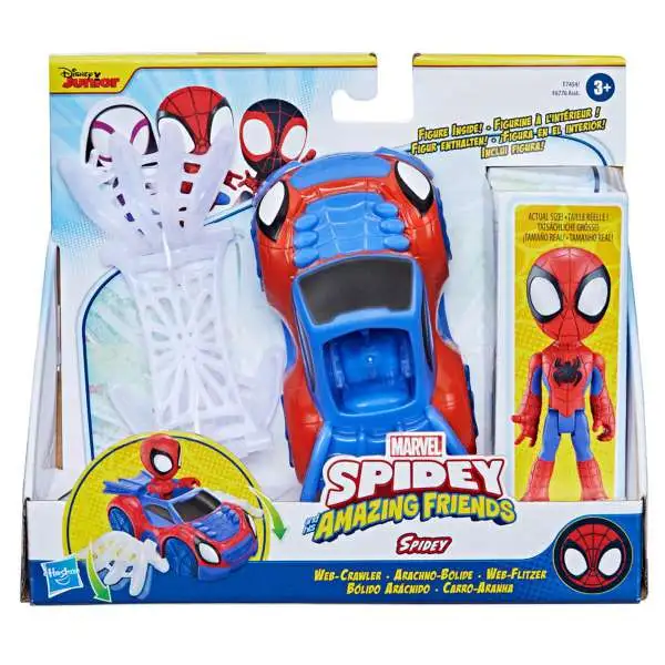 Marvel Spidey & His Amazing Friends Spidey Web Crawler Vehicle & Action Figure [2023]