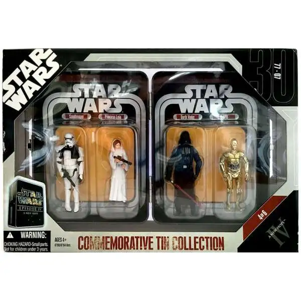 Star Wars A New Hope Commemorative Tin Collection Sandtrooper, Princess Leia, Darth Vader & C-3PO Exclusive Action Figure 4-Pack #4 of 6
