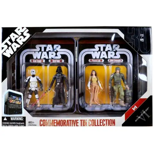 Star Wars Return of the Jedi Commemorative Tin Collection Scout Trooper, Darth Vader, Princess Leia & Rebel Commando Exclusive Action Figure 4-Pack #6 of 6