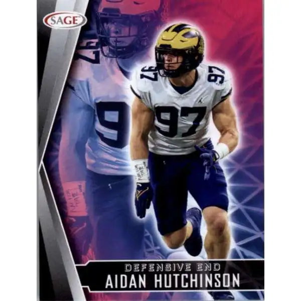 AIDAN HUTCHINSON 2022 Mosaic Football #287 PINK CAMO PRIZM RC Detroit Lions