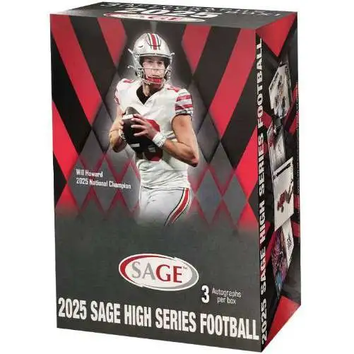 NFL Sage Collectibles 2025 HIGH Series Football Trading Card BLASTER Box [5 Packs, 3 Autographs]