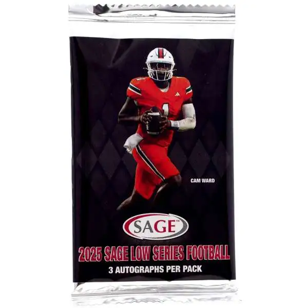 NFL Sage Collectibles 2025 LOW Series Football Trading Card AUTOGRAPH Pack [3 Signature Cards]