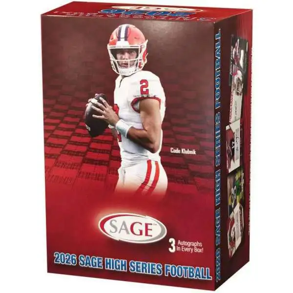 NFL Sage Collectibles 2026 HIGH Series Football Trading Card BLASTER Box [5 Packs, 3 Autographs]