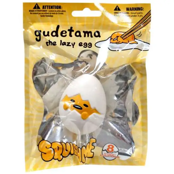 Sanrio GUDETAMA Squishme Gudetama Squeeze Toy Laying Down 