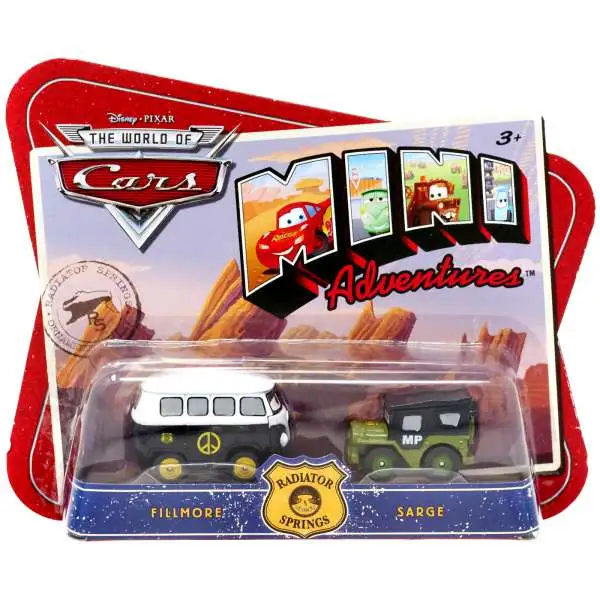Disney / Pixar Cars The World of Cars Mini Adventures Fillmore & Sarge Plastic Car 2-Pack