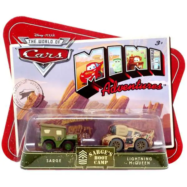 Disney / Pixar Cars The World of Cars Mini Adventures Sarge & McQueen Plastic Car 2-Pack [Sarge's Boot Camp]