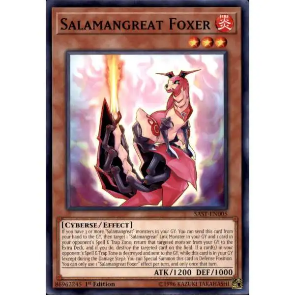 YuGiOh Savage Strike Common Salamangreat Foxer SAST-EN005