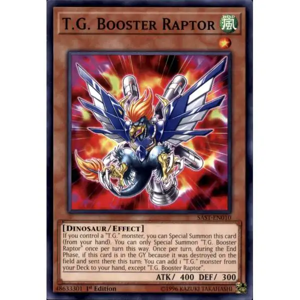 YuGiOh Savage Strike Common T.G. Booster Raptor SAST-EN010