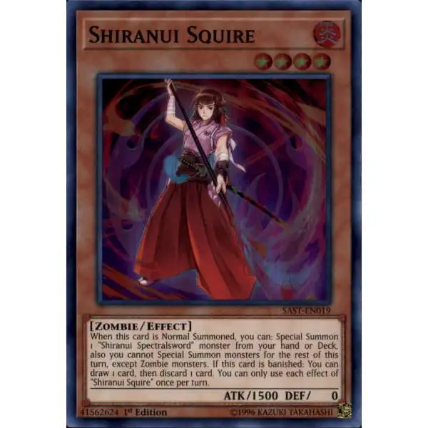 YuGiOh Savage Strike Super Rare Shiranui Squire SAST-EN019
