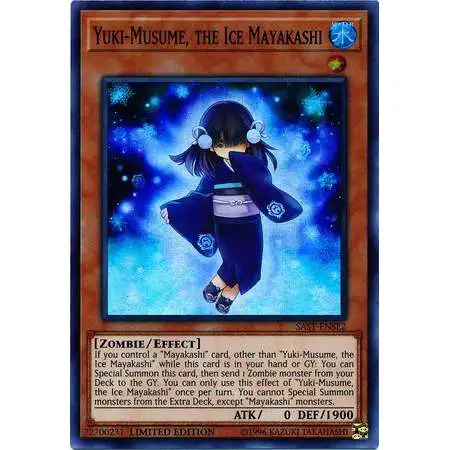 YuGiOh Savage Strike Super Rare Yuki-Musume, the Ice Mayakashi SAST-ENSE2