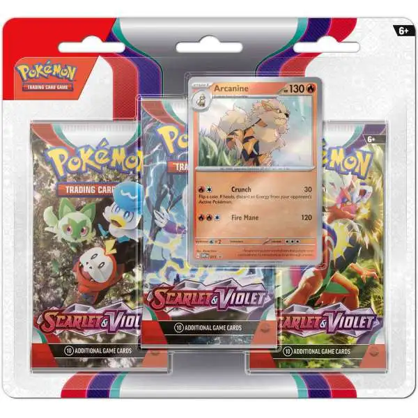Pokemon Scarlet & Violet Base Set Arcanine Special Edition [3 Booster Packs & 1 Foil Promo Card]