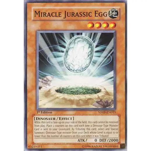 YuGiOh Structure Deck: Dinosaur's Rage Common Miracle Jurassic Egg SD09-EN015