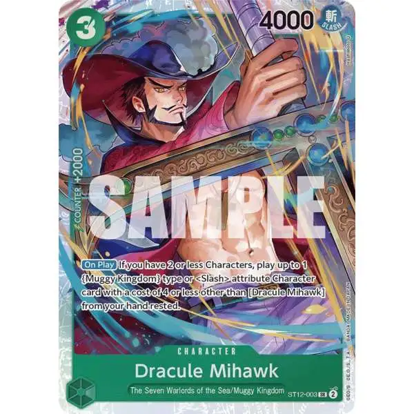 One Piece Trading Card Game Starter Deck 12: Zoro and Sanji Super Rare Dracule Mihawk ST12-003