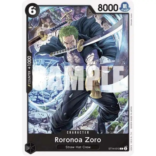 One Piece Trading Card Game Starter Deck 14: 3D2Y Common Roronoa Zoro ST14-013