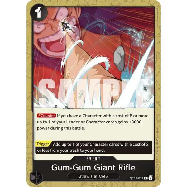 One Piece Trading Card Game Starter Deck 14: 3D2Y Common Gum-Gum Giant Rifle ST14-014