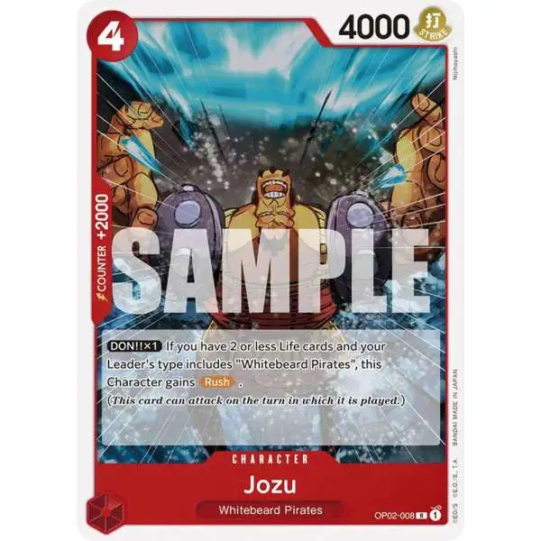 One Piece Trading Card Game Starter Deck 15: RED Edward.Newgate Rare Jozu OP02-008