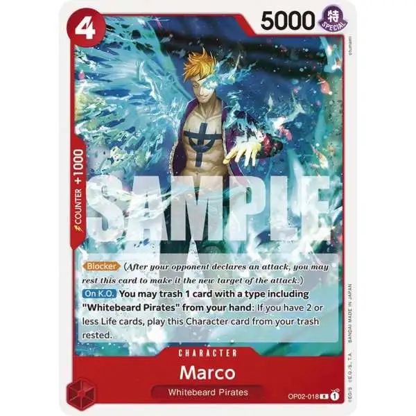 One Piece Trading Card Game Starter Deck 15: RED Edward.Newgate Rare Marco OP02-018