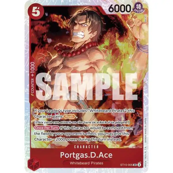 One Piece Trading Card Game Starter Deck 15: RED Edward.Newgate Super Rare Portgas.D.Ace ST15-005
