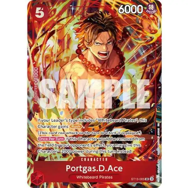 One Piece Trading Card Game Starter Deck 15: RED Edward.Newgate Super Rare Portgas.D.Ace ST15-005 [Illustration Box Promo]