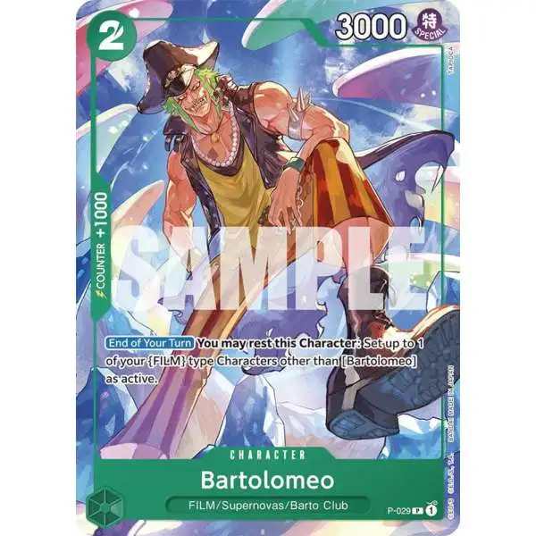 One Piece Trading Card Game Starter Deck 16: GREEN Uta Promo Bartolomeo P-029